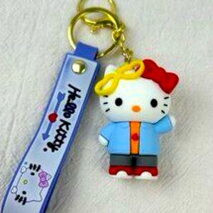 🎅🏻 SALE! Hello Kitty Keychain bag charm with sunnies and strap brand new